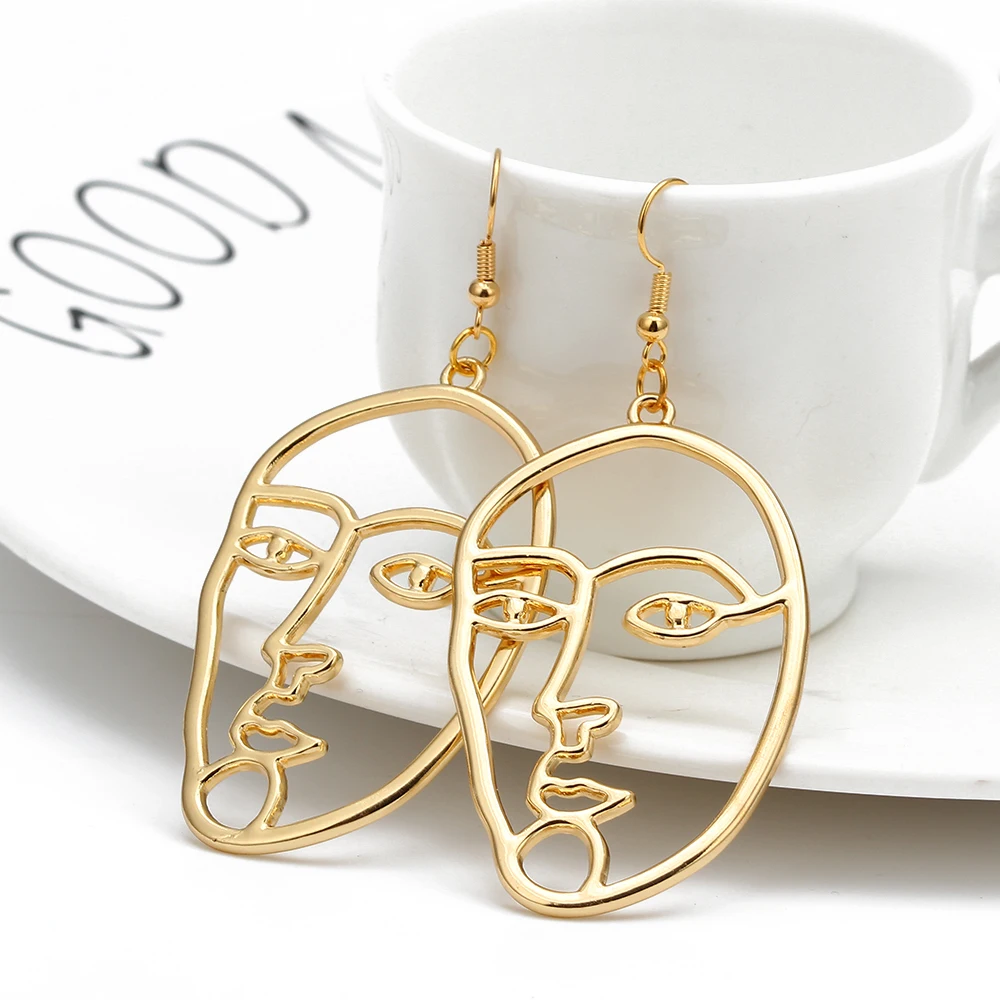 Женские абстрактные серьги MEIBEADS модные с изображением человеческого лица 1