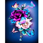 Алмазная живопись Роза, 5D сделай сам, полноразмернаякруглая Алмазная вышивка, мозаика с бабочками и цветами, Набор для вышивки крестиком, домашний декор
