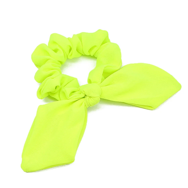 Женская флуоресцентная резинка для волос с заячьими ушками и бантиком бантиками