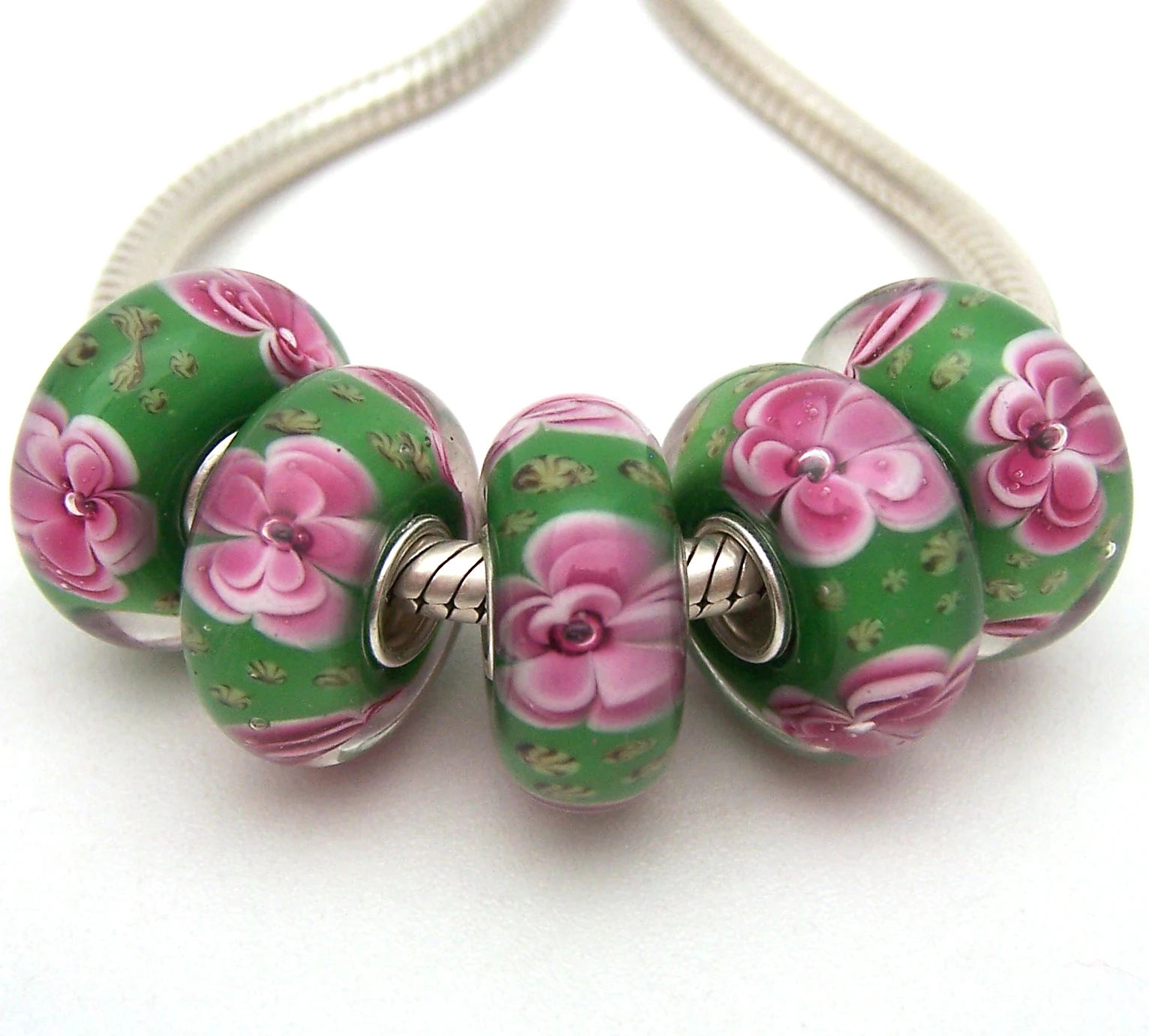 Бусины из серебра 100% пробы с муранским стеклом|Бусины| |