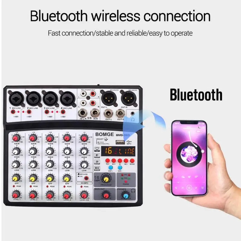 Аудиомикшер со стереосигнальным входом и USB-портом DJ-консоль для смешивания
