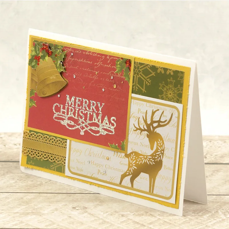 Рождественская елка олень Снежинка лоза горячая фольга пластина для