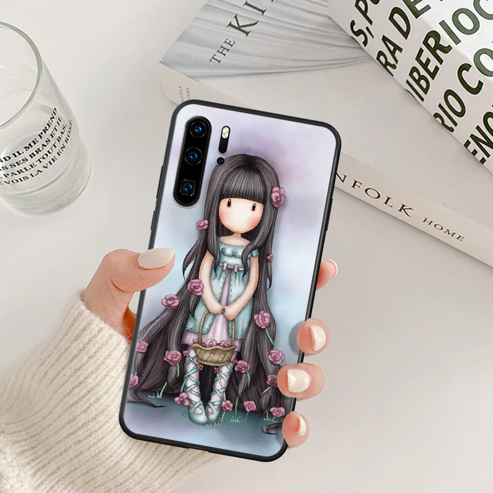 

Cartoon Lovely Santoro Gorjuss Phone Case For Huawei P Mate Smart 10 20 30 40 Lite Z 2019 Pro black Prime Tpu Hoesjes 3D Shell