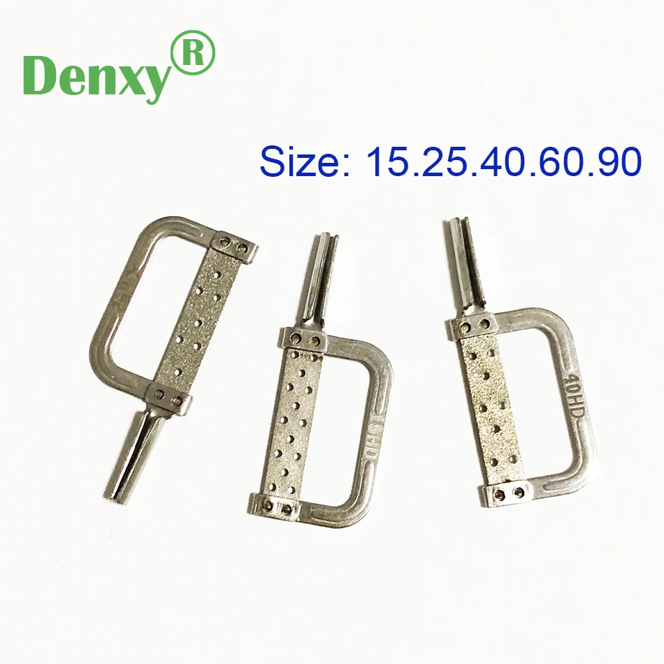 Denxy-Regla de medición de doble cara para reducción de esmalte interpróximo, tiras automáticas de IPR Dental, con agujero para fresas, 5 uds.