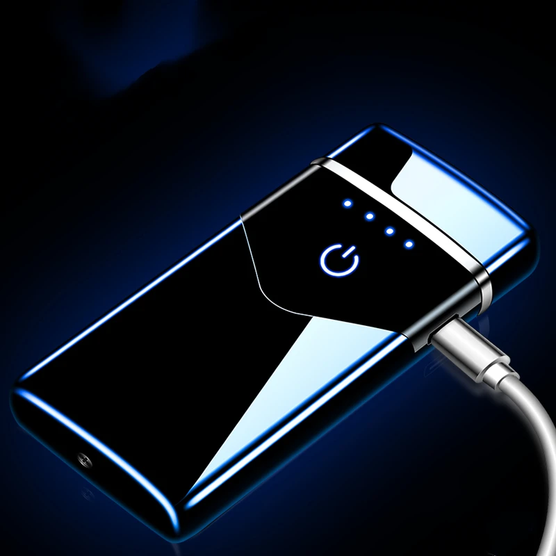 Electric Metal Dual Arc Lighter Plasma Rechargeable Lighters Smoking For Cigarettes With LED Power Display Men Gadgets Gifts | Дом и сад