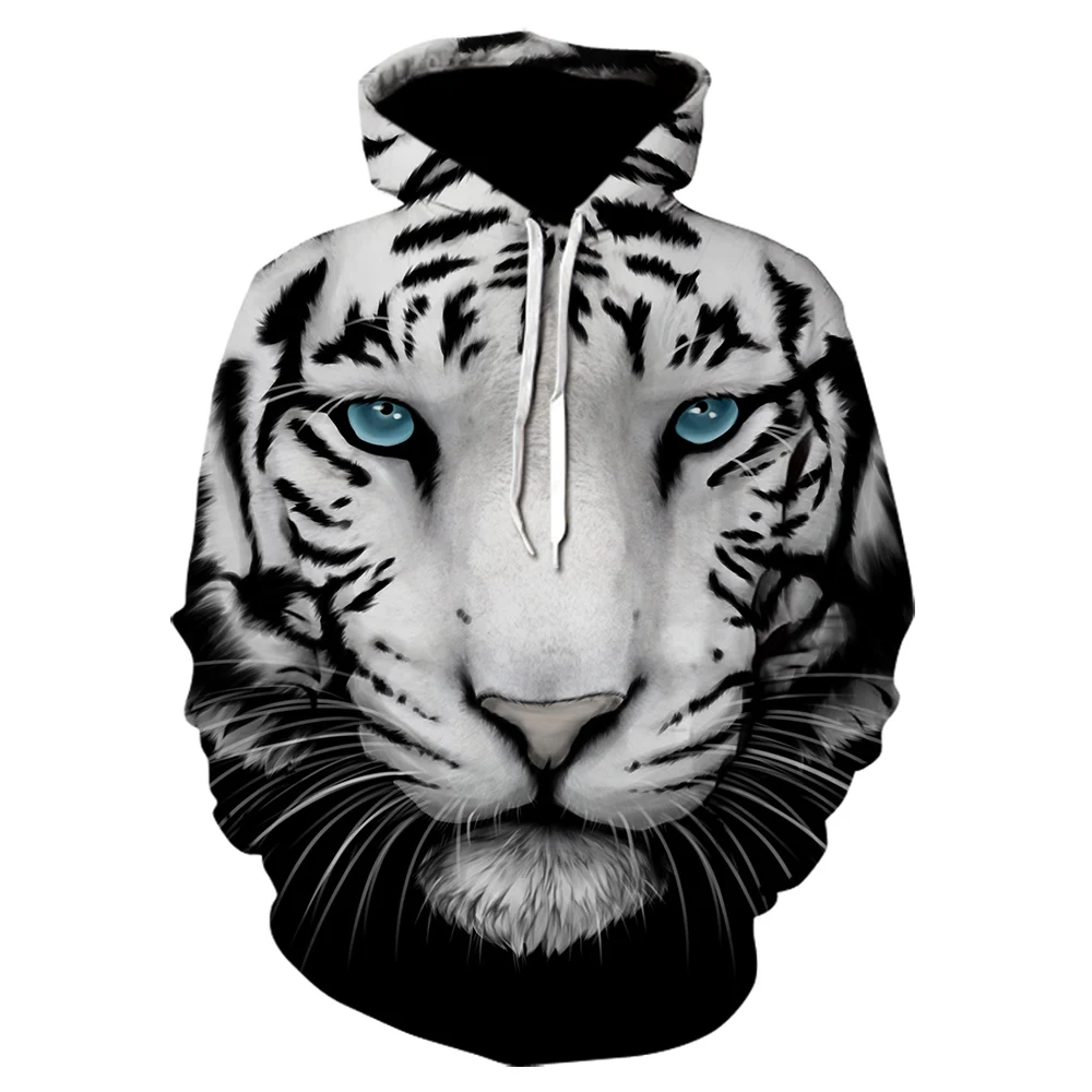 

Men's and women's hooded hoodie jacket sweatshirt fashion brand spring and autumn hedging tiger lion animal print casual top