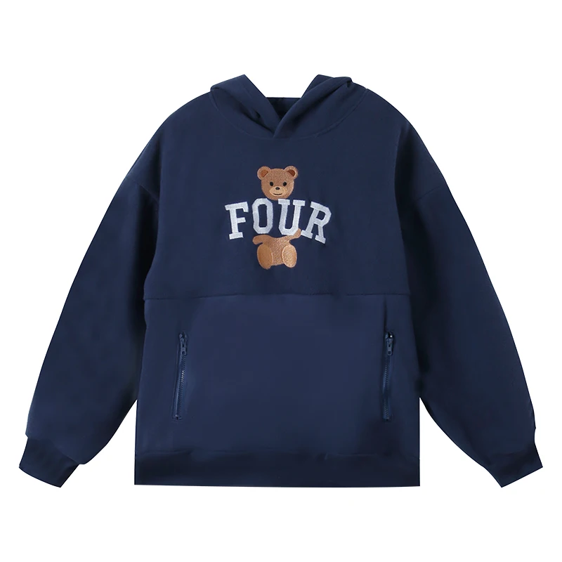 

Women Spring Fashion Fleece Cartoon And Letter Printed Korean Japan Cute Thicken Hooded Sweatshirt Female Oversize Pullover Tops
