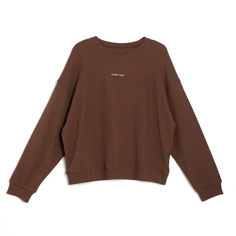 

Autumn 2020 cotton round neck long sleeve thin women's sweatershirt Japanese Korean alphabet print casual versatile Pullover Top