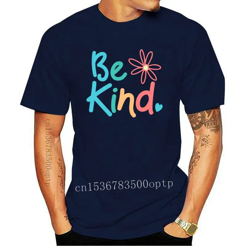 

New JCGO Women T Shirt Summer Cotton 5XL Plus Size Short Sleeve Cute Flower Be Kind Letters Print Woman Tees Casual Tshirt Lady