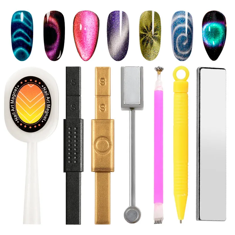 

Cat Eye Magnetic Gel Magnet Set Board Thick Strong Magnet Stick for Starry Sky Jade Effect UV Gel Nail Polish Art Varnish