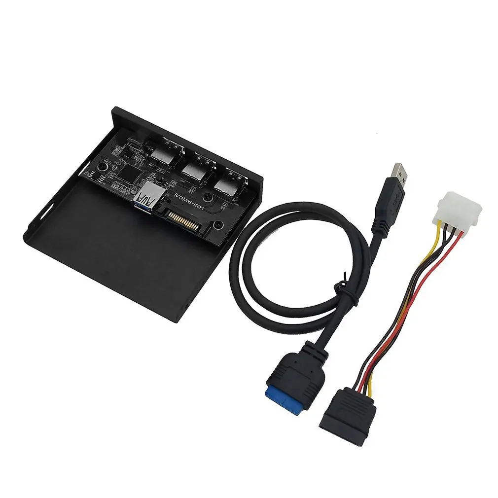 

33S50-RTK 3 in 1 Card Reader USB 3.0 Front Panel Media Type-c Dual USB 3.0 Port Hub Dashboard PC Front Panel with Power Cable -