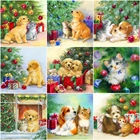 Алмазная живопись AZQSD с собакой, мозаика, квадратная картина стразы, домашний декор, алмазная вышивка с животными, рождественский подарок