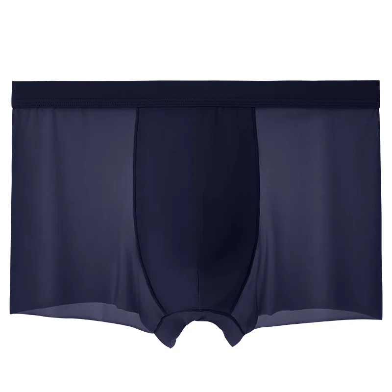 Sexy Breathable Underwear Ultra Thin Boxershorts Ice Silk Mens Boxers Trunks Seamless Boxers Underpants Mens Hombre Plus Size
