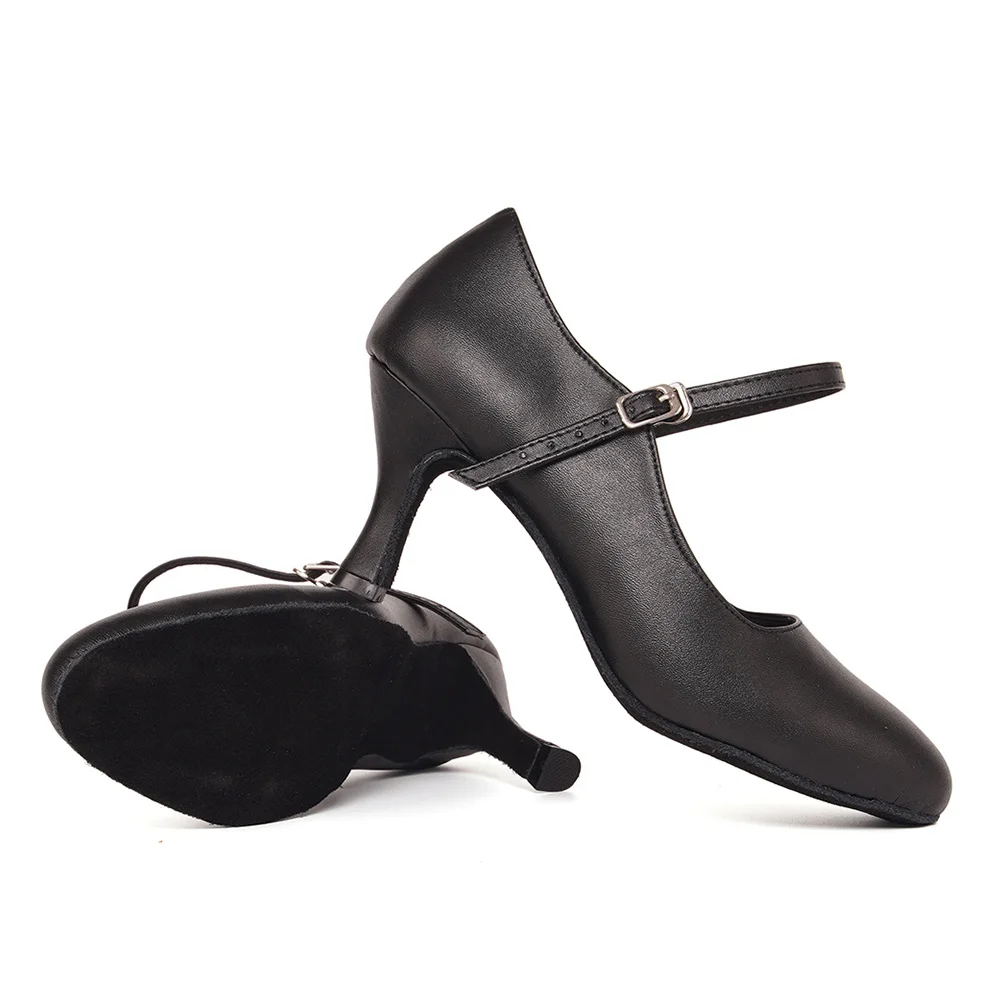 HROYL Women's Latin Dance Shoes Ballroom Dancing Shoes For Girls Simple Design Salsa Dancing Shoes 2 Colors High Quality PU