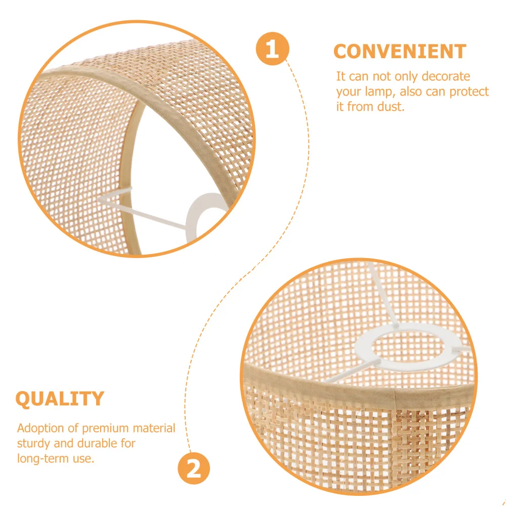 

Woven Lamp Shade Decorative Lampshade Pastoral Style Lamp Protective Cover