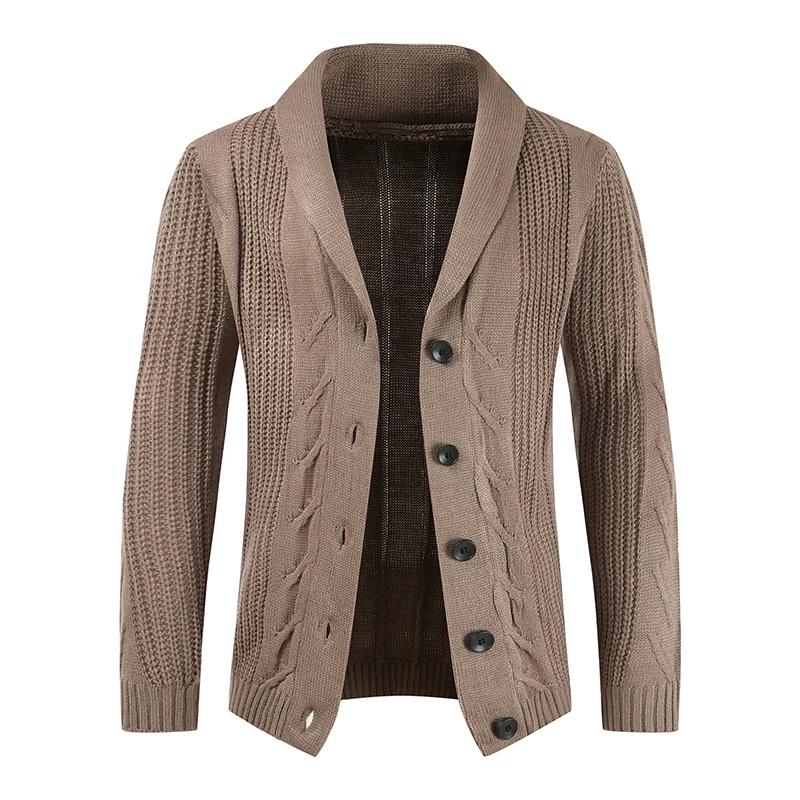 

S-3XL мужской кардиган, вязаная куртка, шаль, воротник, длинный рукав, свободный, крупный вязаный, V-образный вырез, вязаное пальто, Корейская ул...