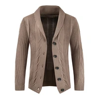 s 3xl mens cardigan knitted jacket shawl collar long sleeve loose chunky cable knit v neck knit coat korean streetwear clothing