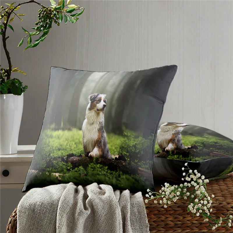 

Woods Dog Pillow Cover Sofa Cushion Cover Fashion Printing Sofa Chair Pillow Cover Bed Pillow Cover Home Decoration