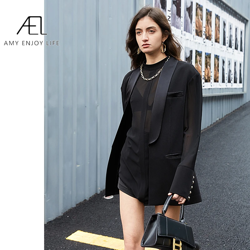 AEL пэчворк шифоновый пиджак женское платье летняя мода имитация двух частей