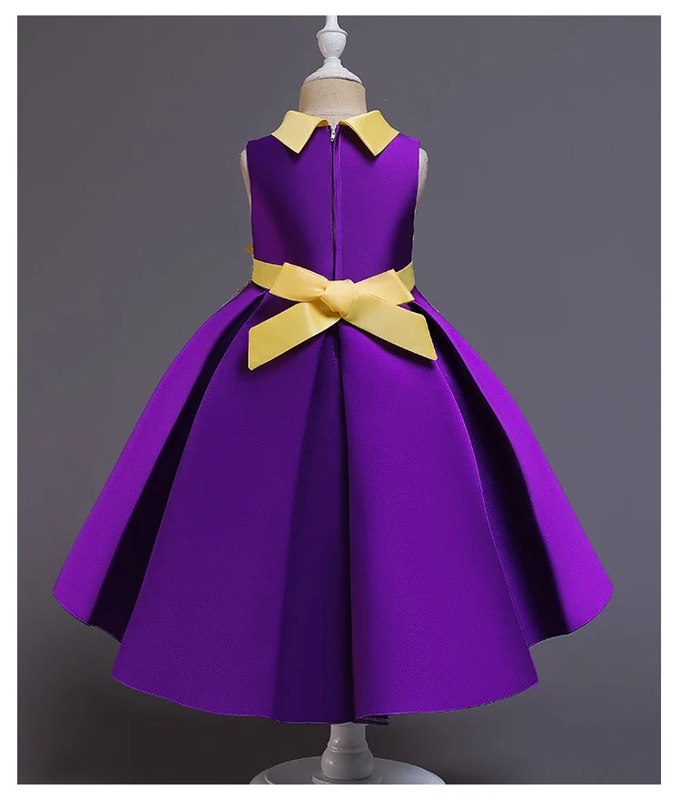 Новое длинное платье принцессы с рисунком для девочек на день рождения, свадьбу, вечеринку Детский Рождественский костюм, одежда платья для выпускного вечера от 4 до 14 лет