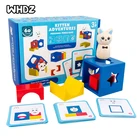 Новая деревянная Волшебная коробка для кошек с секретной кошкой Boo, Магическая игра в прятки, игрушки-головоломки для детей, деревянные игрушки, подарки