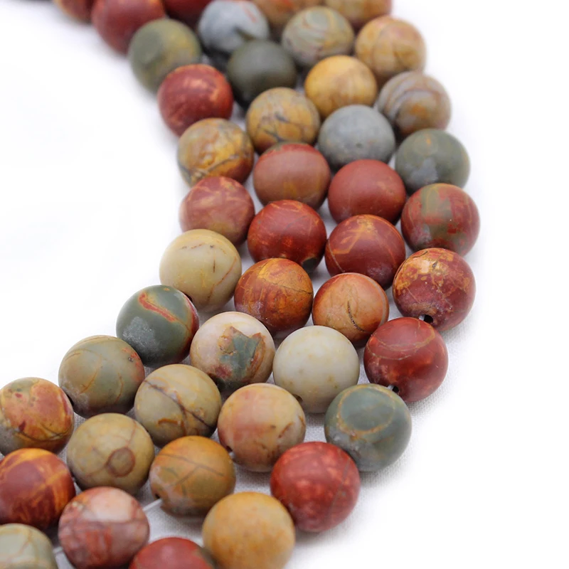 С натуральным камнем матовый красный Пикассо Ясперс бусины для самостоятельного