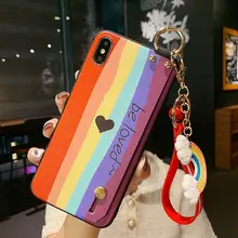 Love Wristband Ornaments Phone Case For iPhone 11 12 Pro Max 7 8 Plus SE 2020 12 Mini Soft Back Bracket Phone Cover Case Coque