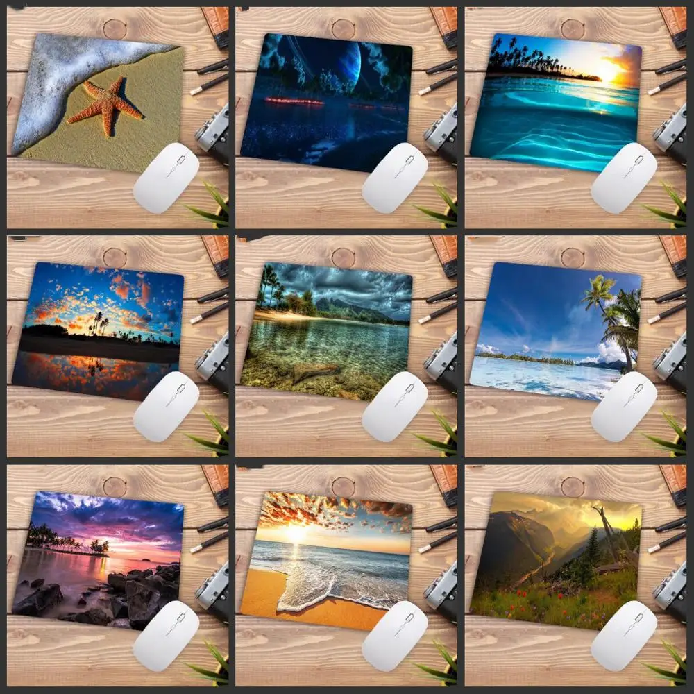 Большая Акция резиновые коврики для мыши с принтом пляжа и морской звезды коврик