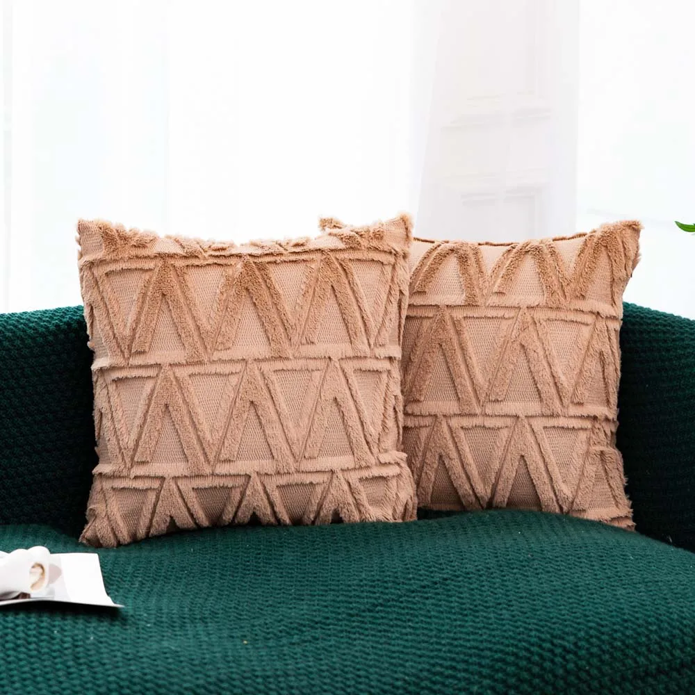 ADOREHOUSE полосатый пледы Наволочки с ворсовый хлопок квадратный наволочки