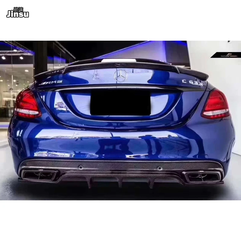 Спортивный бампер для benz c class c250 w205 c63 AMG FD style углеродное волокно задний диффузор