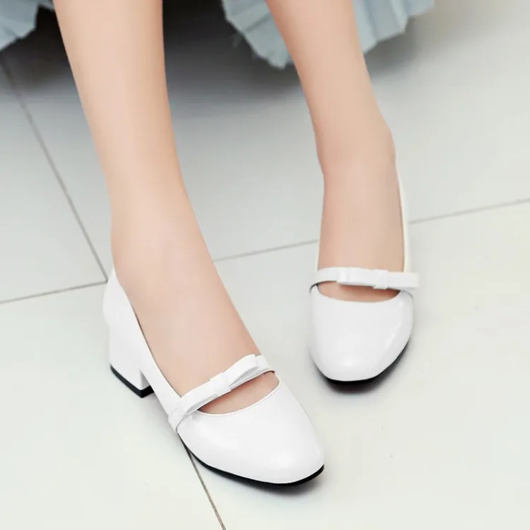 Женские туфли на высоком каблуке лодочки с квадратным носком и закрытым большой