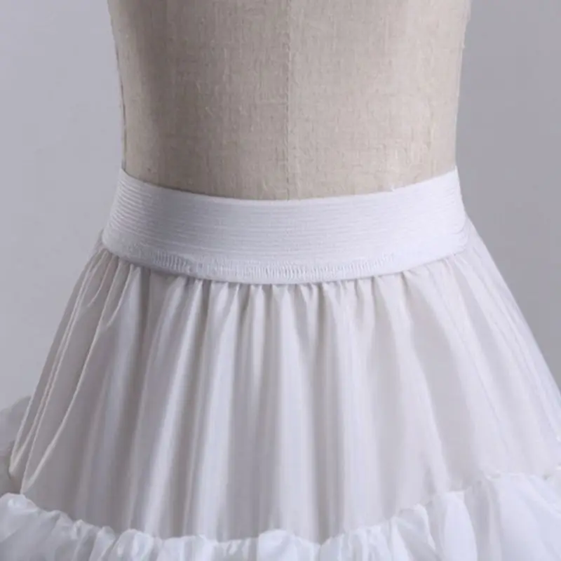 

5-layer Lotus Leaf Skirt Bride Wedding Dress Petticoat Lolita Drawstring Adjustable High Waist Long Chemise