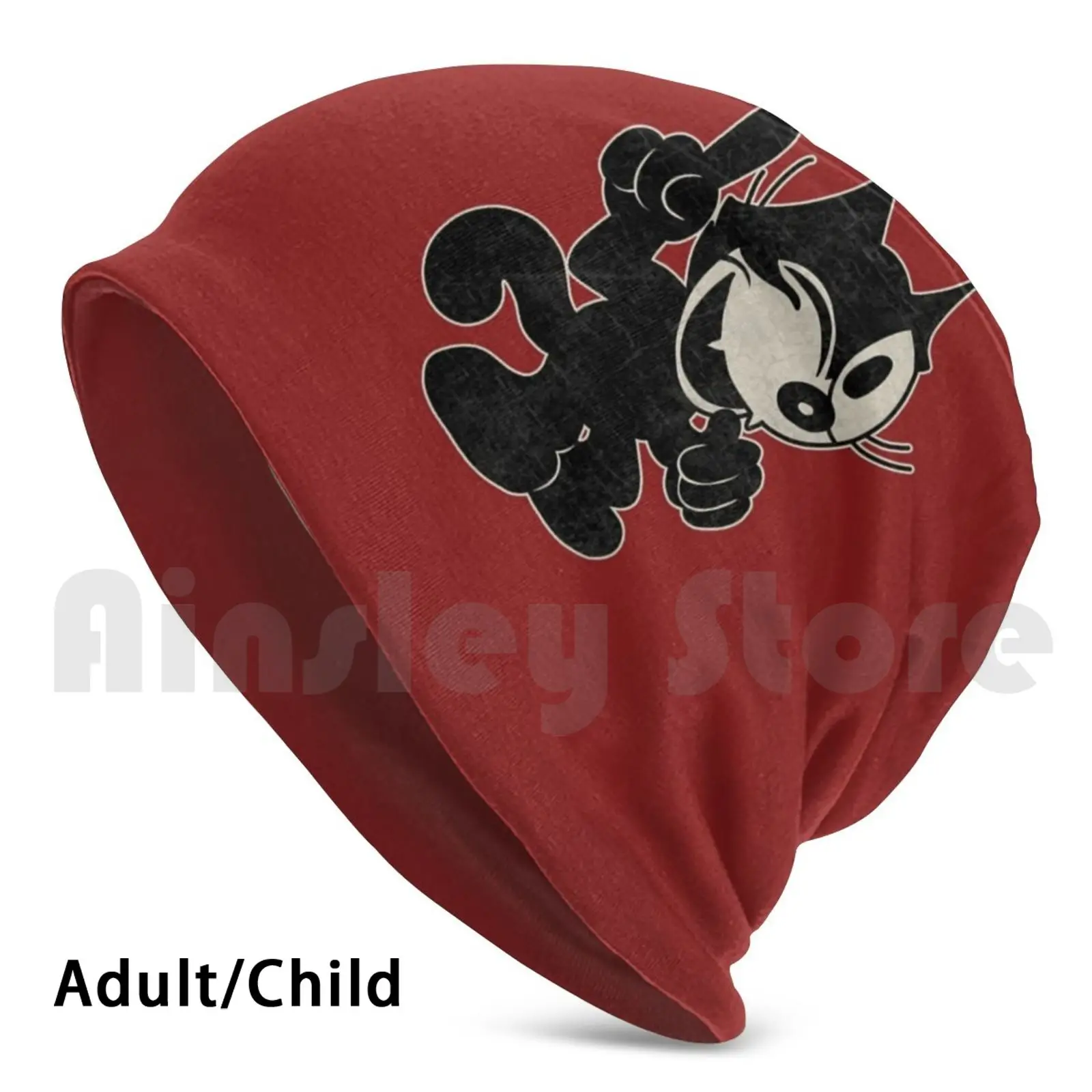 

Beanies Knit Hat Hip Hop Comic Animation Lucky Cat Skitty Felix 1920s Vintage Cartoon Felix Cat Old Old Comic