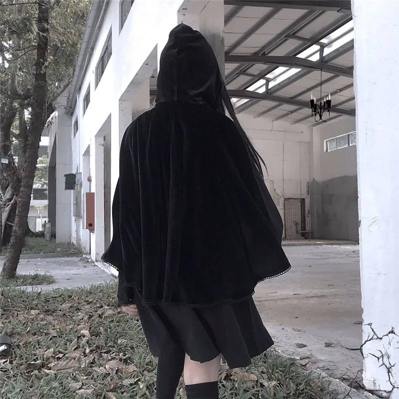 Зимние Готическая накидка пальто в винтажном стиле сапоги панковском Стиль