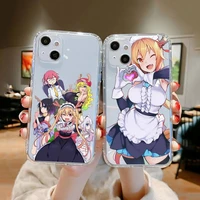 miss kobayashis dragon maid anime cartoon phone case transparent for iphone 13 12 11 mini pro max x xr xs 7 8 6 6s plus se shell