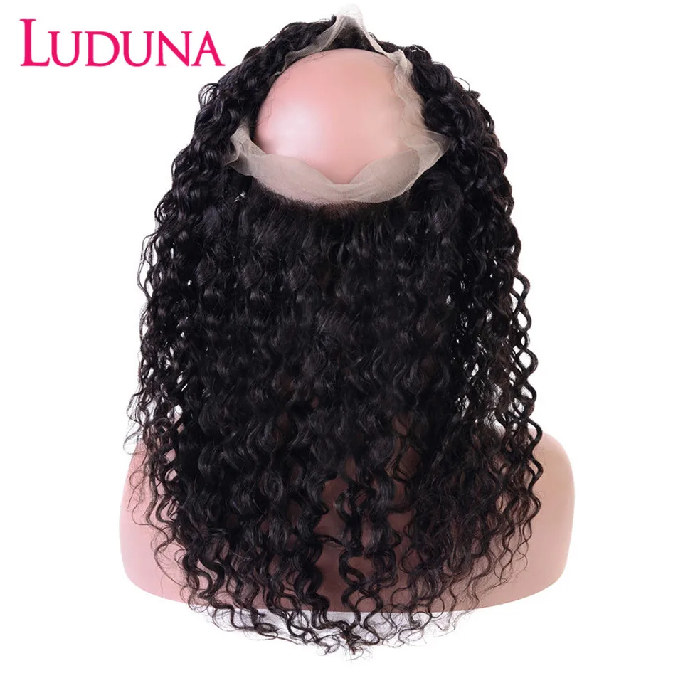 Luduna волна воды 360 кружевное фронтальное закрытие предварительно выщипанные