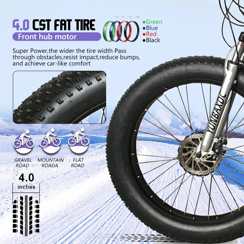 

Ebike Fat Tire Motor kit 72V 3000W Rear Cassette Hub Motor Wheel 20'' 26'' 4.0 Dropout Rear 170 190mm For Ebike Conversion kit