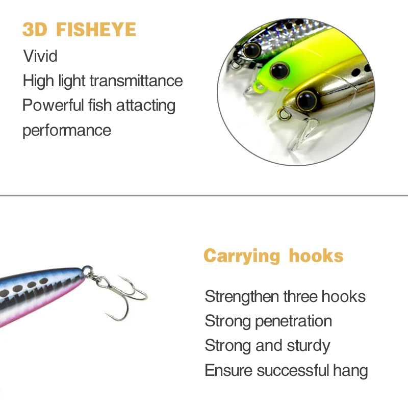 Sobat 80 Saltwater Sinking Minnow Fishing Lures for Sea Bass Reversible Action Wobbler Jerkbait