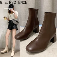 short boots womens boots 2021 new fashion breathable thin boots thick heel high heel martin boots