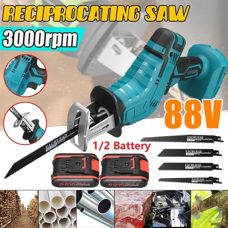 Беспроводная сабельная пила 88 в электрическая с 4 лезвиями цепные пилы