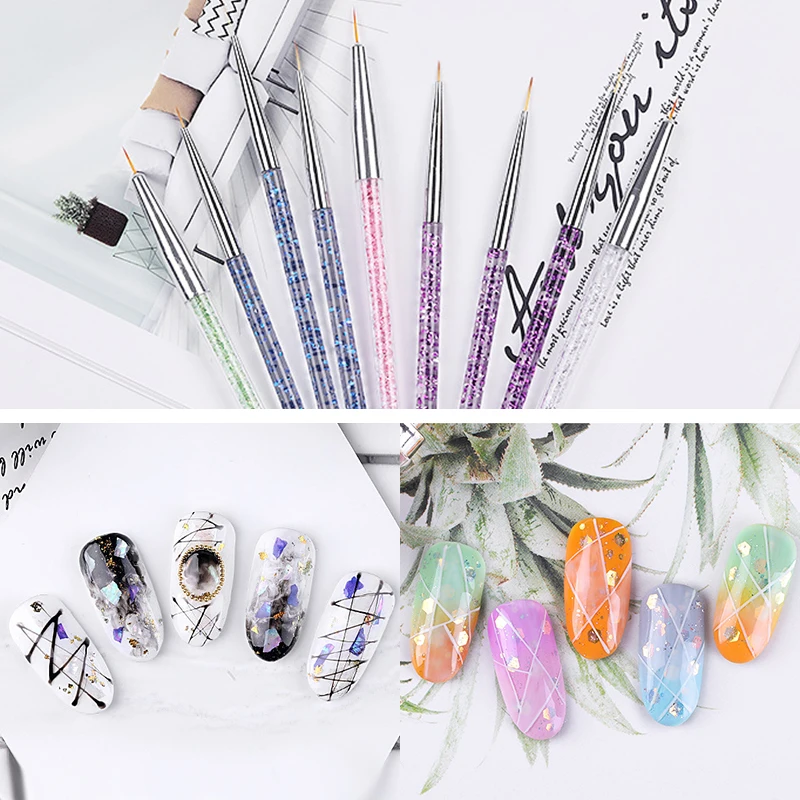 3Pcs/Set UV Gel Brush Nail Art Liner Drawing Painting Flower Pen Mixed Size Plastic DIY Tools | Красота и здоровье