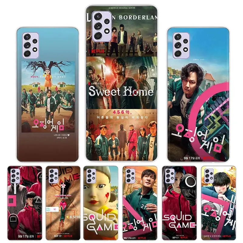 

Hot Squid game TV Case Funda For Samsung Galaxy A52 A51 A50 A71 A72 A70 A22 A31 A32 A21S A30 A40 A41 A42 A12 A11 A20 Cover Coque