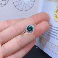 meibapj 1 carat green moissanite diamond hexagon ring for women 925 sterling silver fine wedding jewelry