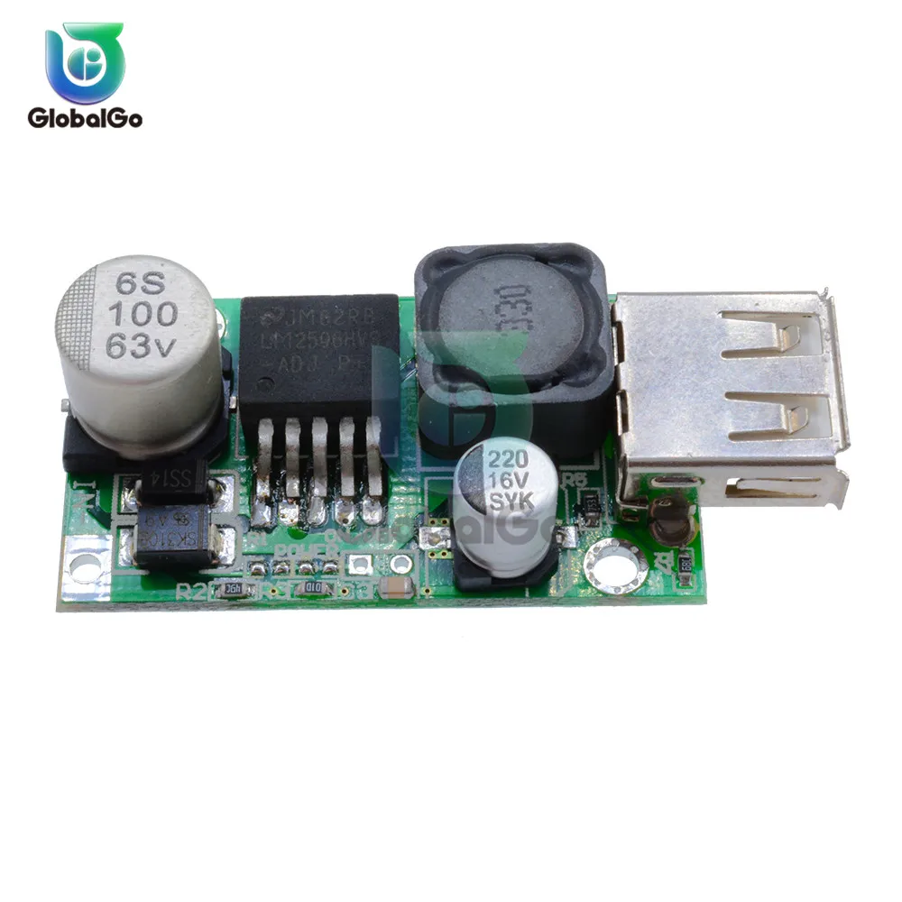 Регулируемый 4 5 40V Dual USB Автомобильное зарядное устройство Зарядное понижающий