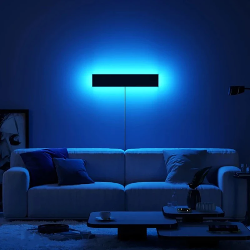 

Настенный RGB-светильник с дистанционным управлением в скандинавском стиле, настенное украшение для спальни, прикроватного столика, красочн...