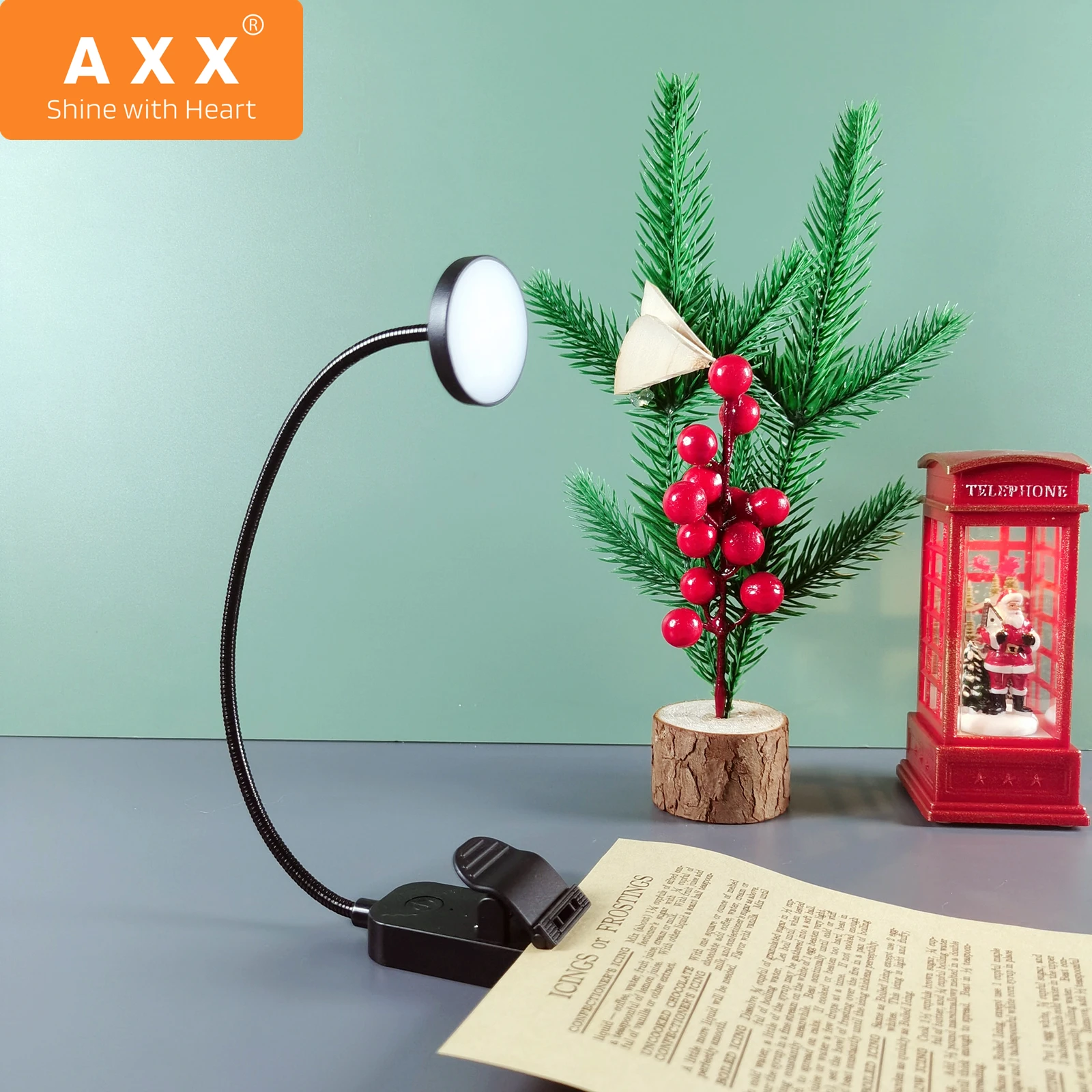 

AXX Янтарный светильник для чтения с регулируемой яркостью, заряжаемый от USB светильник с клипсой, детский портативный ночник, лампа для чтен...