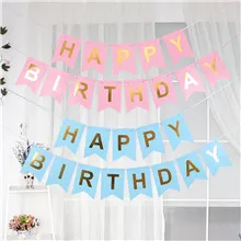 12 Flag Gold Silver Banner Garland DIY Glitter Bunting Paper Birthday Banner for Home Event Party Wedding Party Decoration