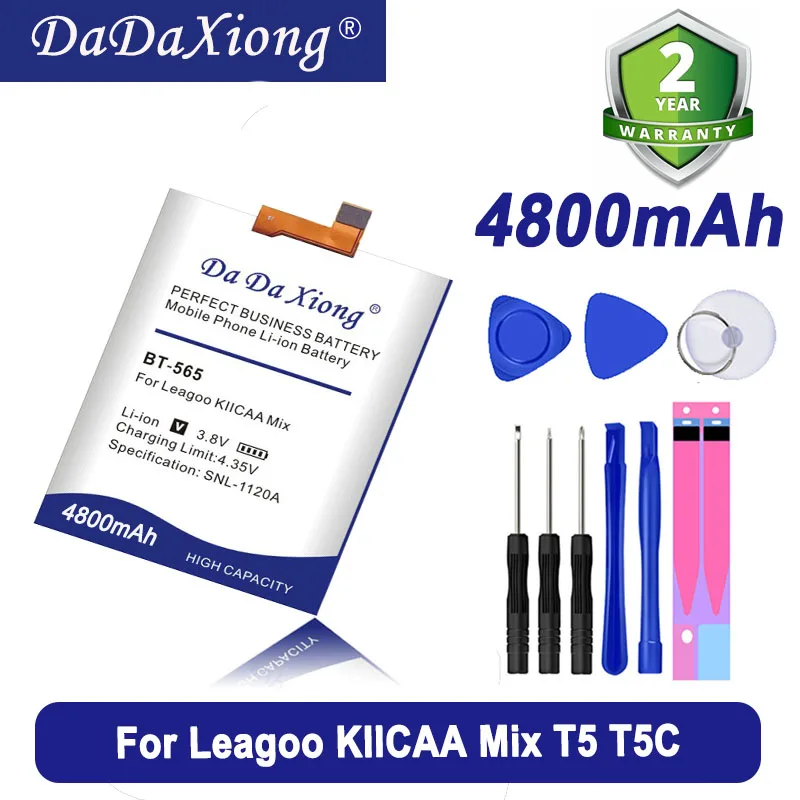 

BT-565 4800mAh Замена для Leagoo KIICAA Mix T5 T5C батарея смартфона + Бесплатный Gfit
