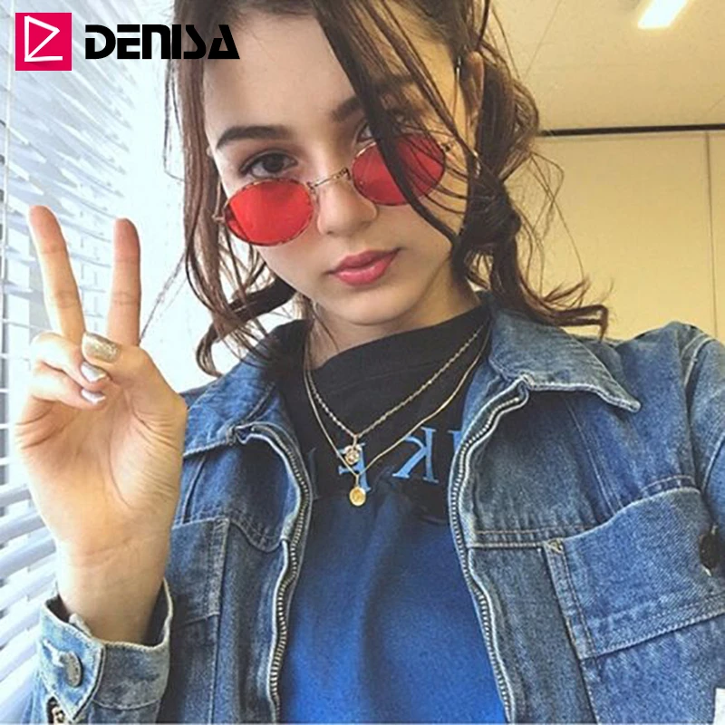 Бренд DENISA, винтажные маленькие овальные солнцезащитные очки для женщин и мужчин, черные очки, Ретро стиль, для вождения, солнцезащитные очки для мужчин, UV400 zonnebril dames G783