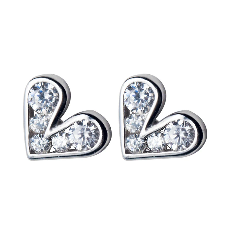 E6013 Silver Trusta 925 пробы серебряные ювелирные изделия женские модные милые миниатюрные маленькие серьги-гвоздики любовь подарок для девочек Дети Леди DS196 - Окраска металла: E6013 Silver